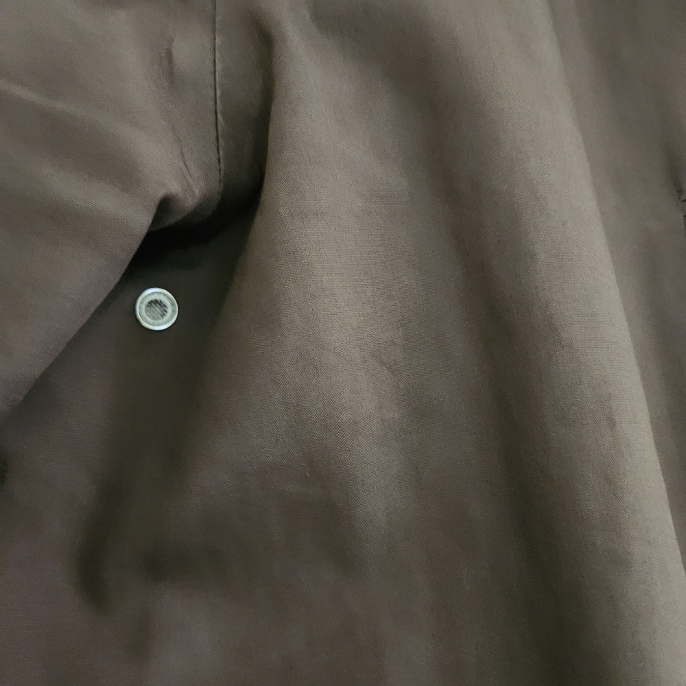 Women's Boden spring fall Medium big button Brown trench coat Jacket sz 8 - Picture 4 of 16